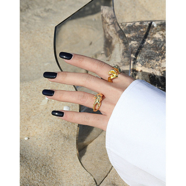 Holiday Irregular Hollow Stones 925 Sterling Silver Adjustable Ring R866-HFH_641079655545