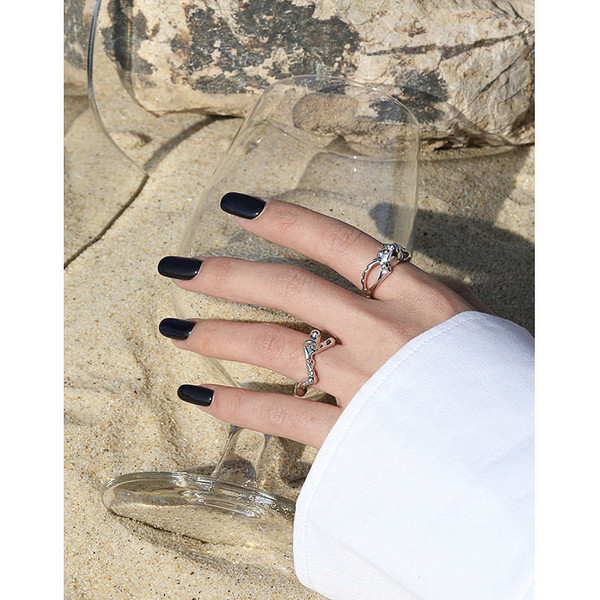 Holiday Irregular Hollow Stones 925 Sterling Silver Adjustable Ring R866-HFH_641079655545