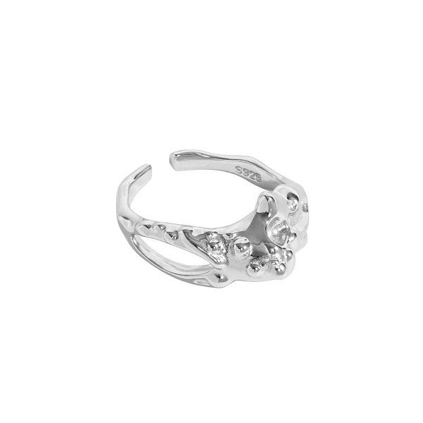 Holiday Irregular Hollow Stones 925 Sterling Silver Adjustable Ring R866-HFH_641079655545