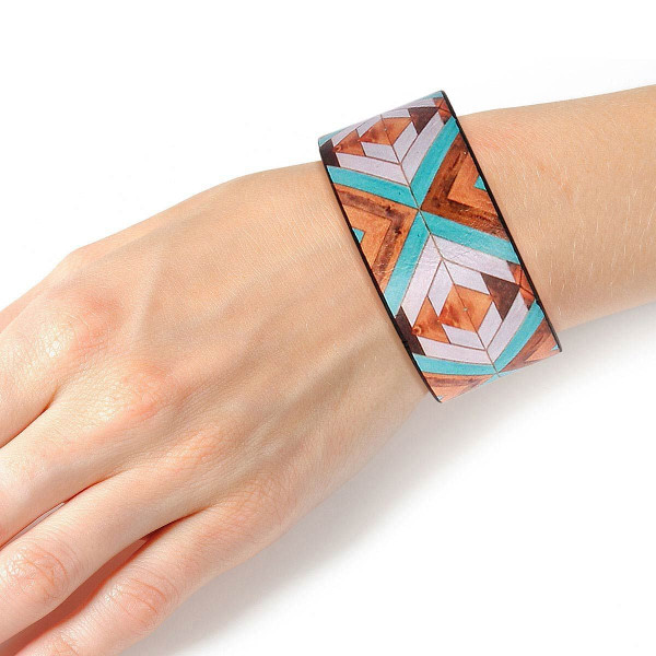 Turquoise Mosaic Cuff T226-9485723959615