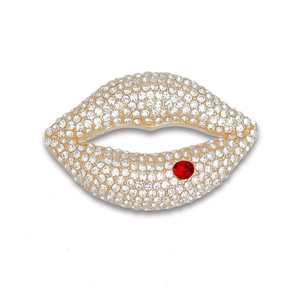Brooch Bling 3D Lips Pin for Women T226-9485282115903