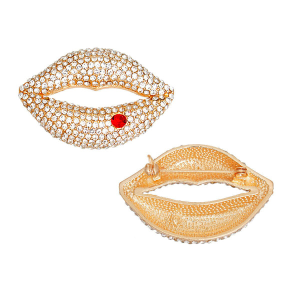 Brooch Bling 3D Lips Pin for Women T226-9485282115903