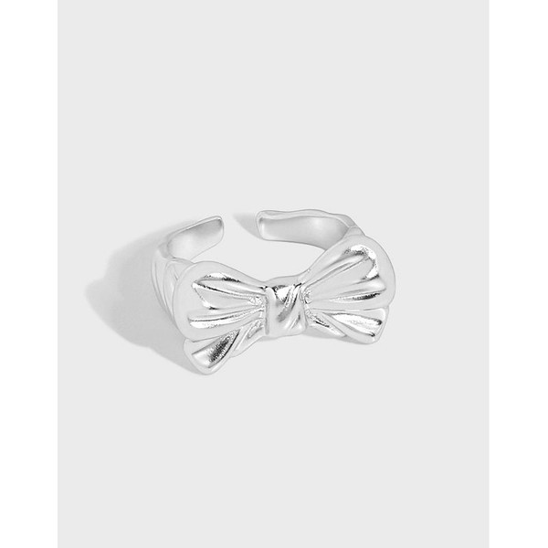 Girl Bow Knot Modern 925 Sterling Silver Adjustable Ring R866-HFH_650571839576