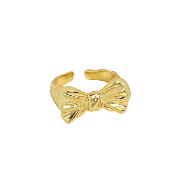 Girl Bow Knot Modern 925 Sterling Silver Adjustable Ring R866-HFH_650571839576