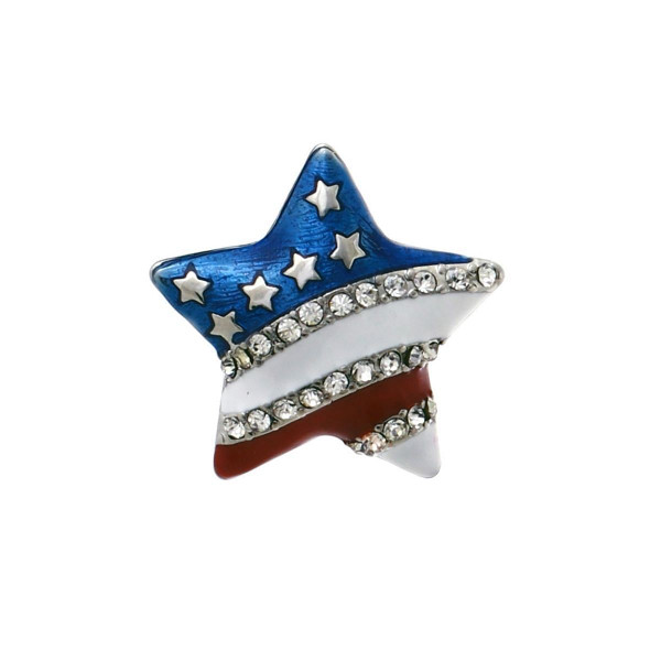 American Flag Star Brooch T226-9485663338815