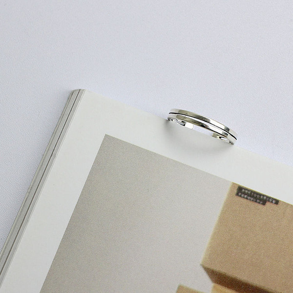Vintage Double Layer Simple 925 Sterling Silver Adjustable Ring R866-HFH_530733597212