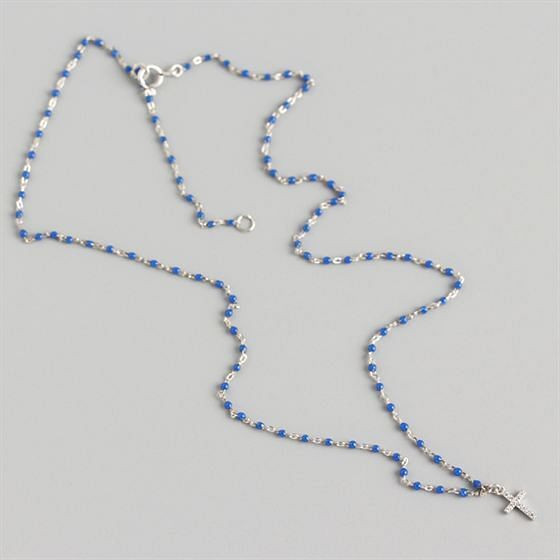 Holy CZ Cross Beads 925 Sterling Silver Necklace R866-MLYH_615952988957