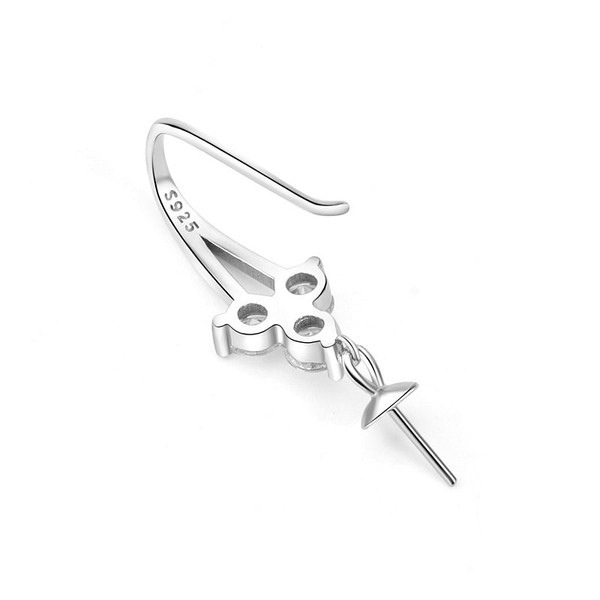 New CZ Three Leaf Clover 925 Sterling Silver DIY Earring Hooks R866-MLYF_575974456092