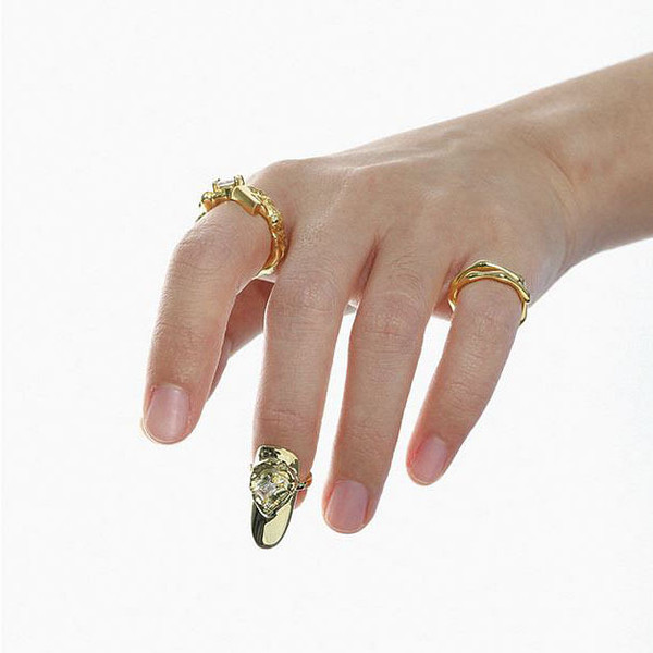 Fashion CZ Geometry 925 Sterling Silver Adjustable Nail Ring R866-HFH_662291725020