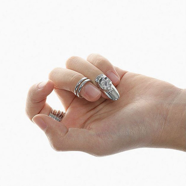 Fashion CZ Geometry 925 Sterling Silver Adjustable Nail Ring R866-HFH_662291725020