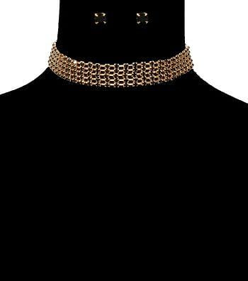 Black Stone Metal Choker T226-9485944422719