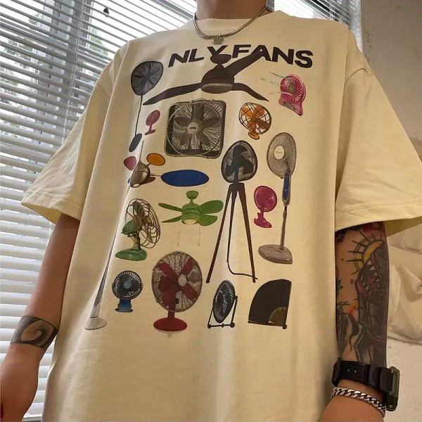 Color: Khaki, Size: S - Women Vintage Fashion Streetwear Graphic T Shirt Only Fans Funny T-Shirts S F640-12000037769233325