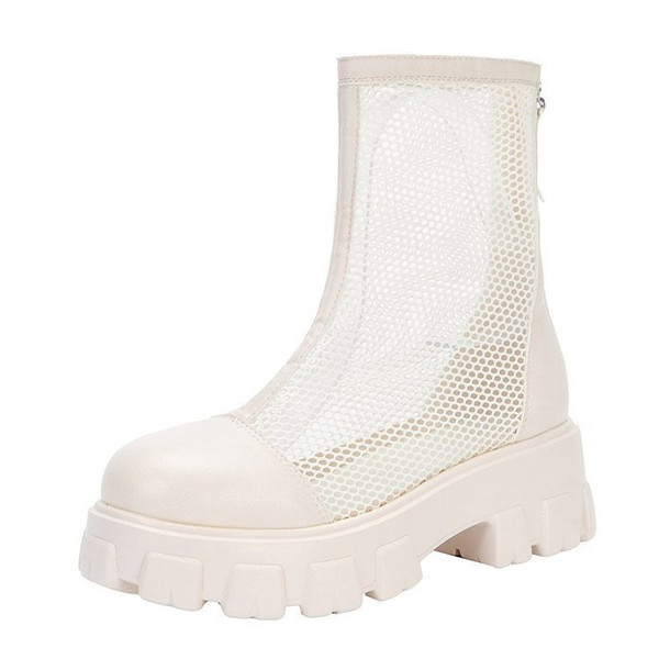 Color: White, Shoe size: 42 - Black Fashion Platform Martin Boots Large Size Fashion Hollow Women's Q119-CJNS114445417QJ