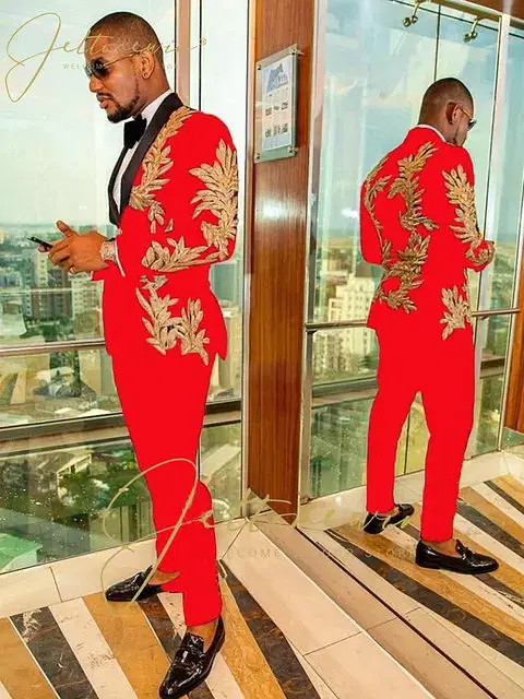 Color: green, Size: 4XL - Luxury Groom Wedding Tuxedos Gold Sequins Appliques Black Men Suits Slim  F640-12000044577113848