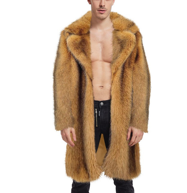 European And American Men's Artificial Fur Long Coat Q119-CJYD2110486