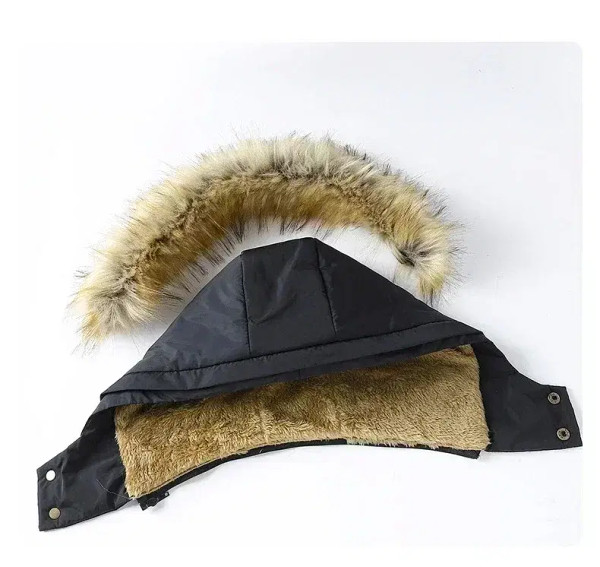 Color: black, Size: XXXL - 2024 New Men Winter Autumn Work Outwearing Parka Black Fleece Lined Thic F640-12000037021753668