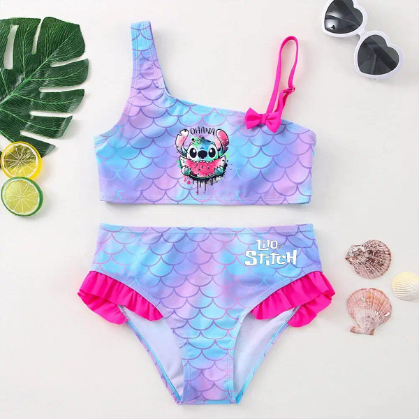 Color: Dark Purple, Size: XS - Lilo Stitch Girls Swimsuit One-Piece Bathing Suits Kids Wear Fashion F640-12000039684042500
