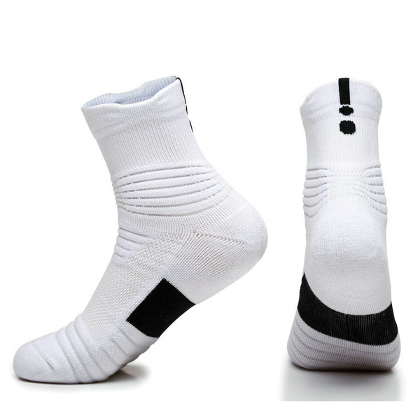 Color: White medium tube - Towel bottom outdoor socks Q119-CJNSFJWZ00243-White medium tube