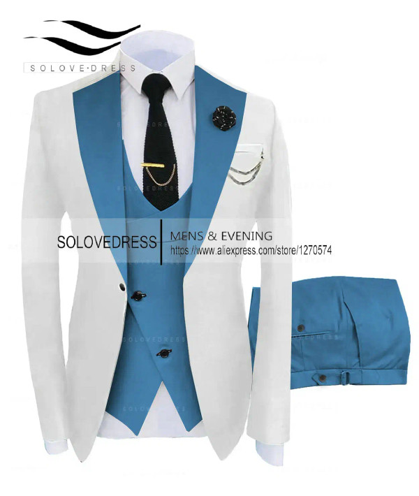 Color: Champagne, Size: XS - ( Jacket + Vest + Pants )Suits for Mens 2024 Casual Business Suit High F640-12000030181847480