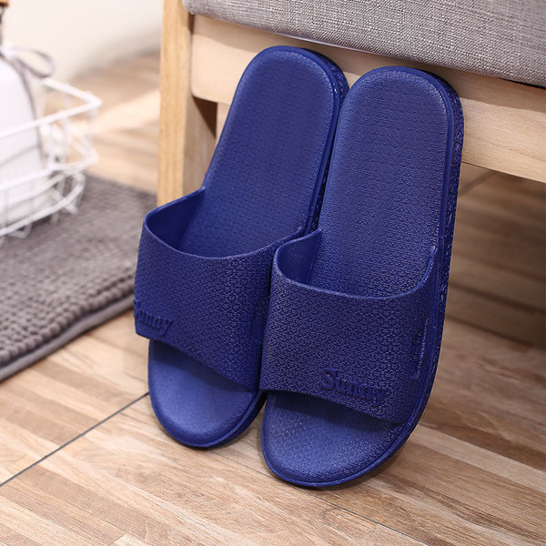 Bathroom Simple One-word Slippers Non-slip Couple Home Plastic Slippers Q119-CJNS1220380