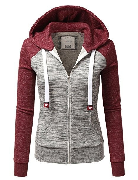 Color: Red A, Size: XL - Colorblock Hooded Pullover Sweatshirt Q119-CJNSSYWY01689-Red A-XL