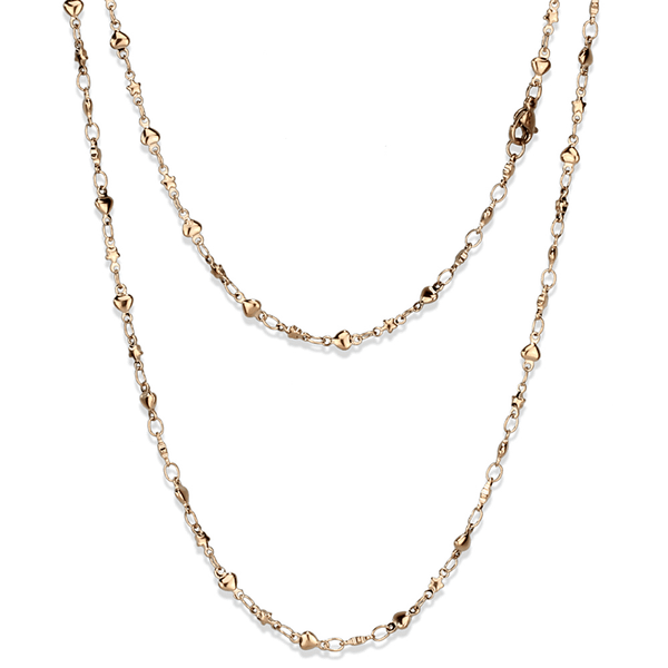 TK2427R - IP Rose Gold(Ion Plating) Stainless Steel Chain with No Stone A874-TK2427R