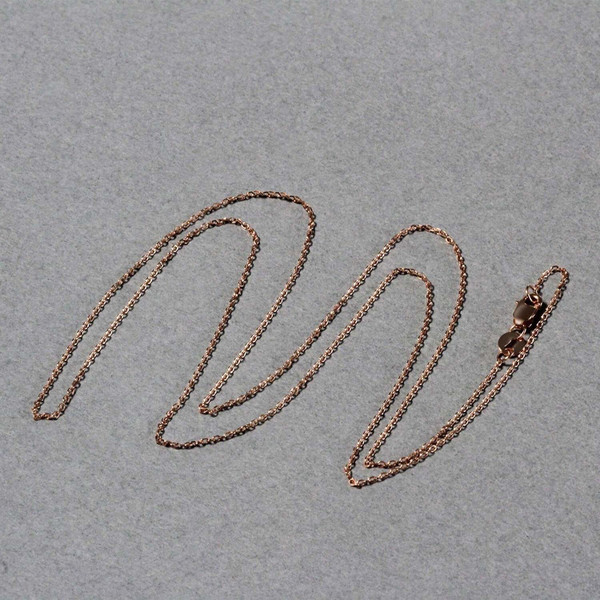 Size: 16 - 18k Rose Gold Diamond Cut Cable Link Chain (0.80 mm) P150-87233-16