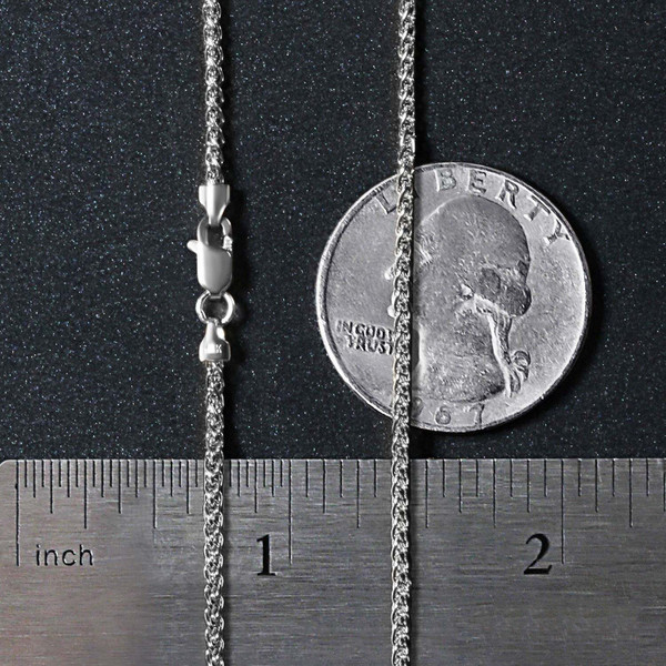 Size: 16'' - 14k White Gold Round Wheat Chain (1.50 mm) P150-25296-16