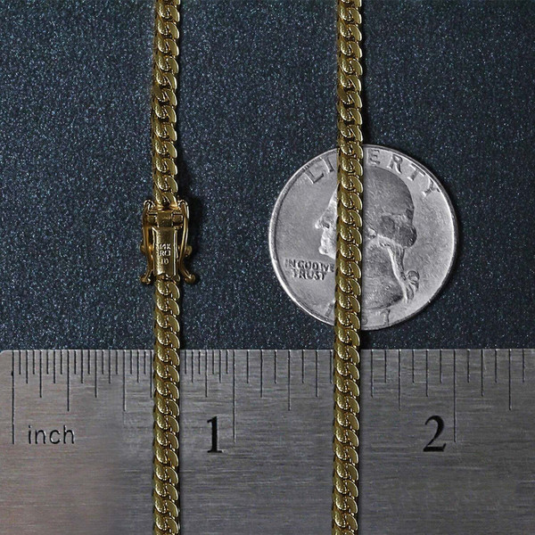 Size: 20 - 10k Yellow Gold Classic Solid Miami Cuban Chain (3.20 mm) P150-22729-20