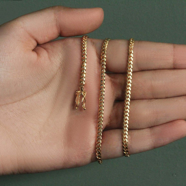 Size: 20 - 10k Yellow Gold Classic Solid Miami Cuban Chain (3.20 mm) P150-22729-20