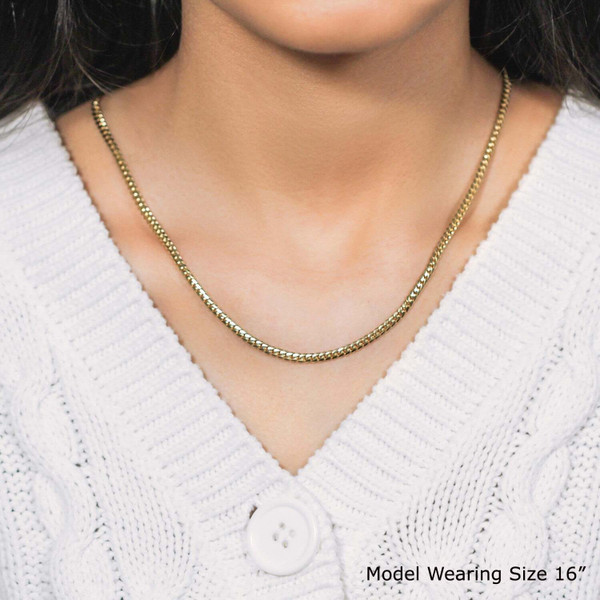 Size: 20 - 10k Yellow Gold Classic Solid Miami Cuban Chain (3.20 mm) P150-22729-20