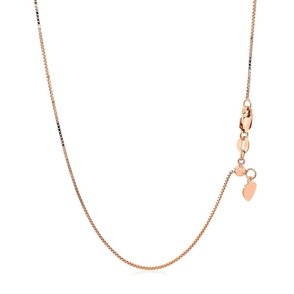 Size: 22'' - 14k Rose Gold Adjustable Box Chain (0.70 mm) P150-48647-22