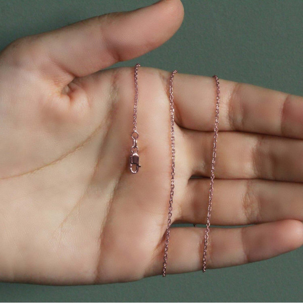 Size: 16'' - 14k Rose Gold Diamond Cut Cable Link Chain (1.30 mm) P150-75256-16