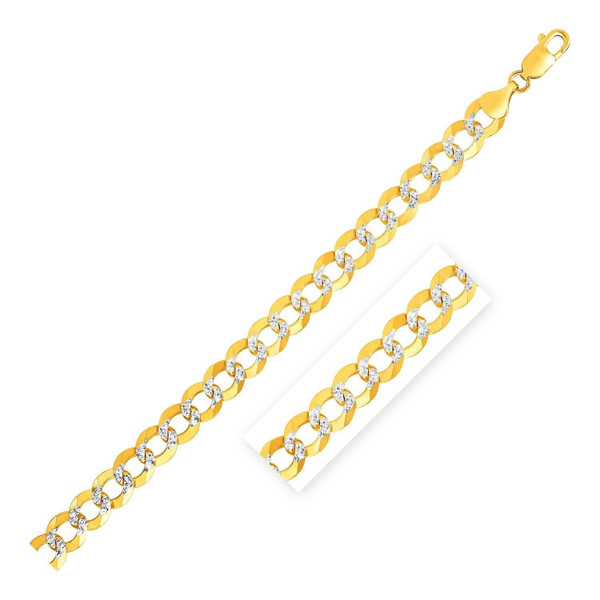 Size: 24'' - 14k Two Tone Gold Pave Curb Chain (12.18 mm) P150-02883-24