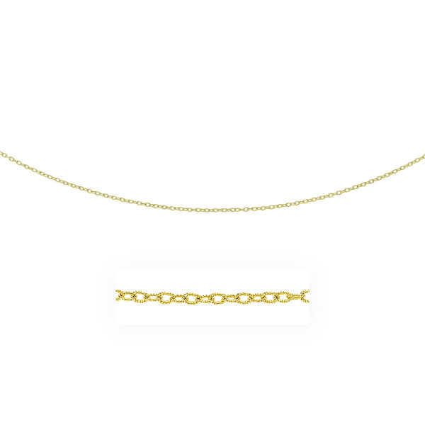 Size: 20'' - 14k Yellow Gold Pendant Chain with Textured Links (2.50 mm) P150-62477-20