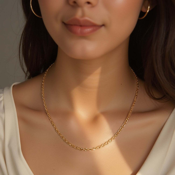 Size: 16'' - 14k Yellow Gold Diamond Cut Cable Link Chain (2.20 mm) P150-93938-16