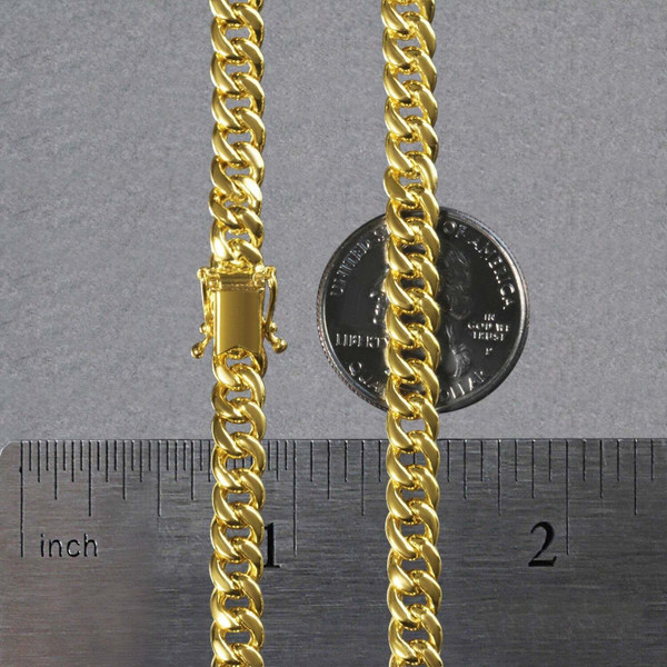 Size: 20 - 14k Yellow Gold Semi Solid Miami Cuban Chain (6.10 mm) P150-92184-20