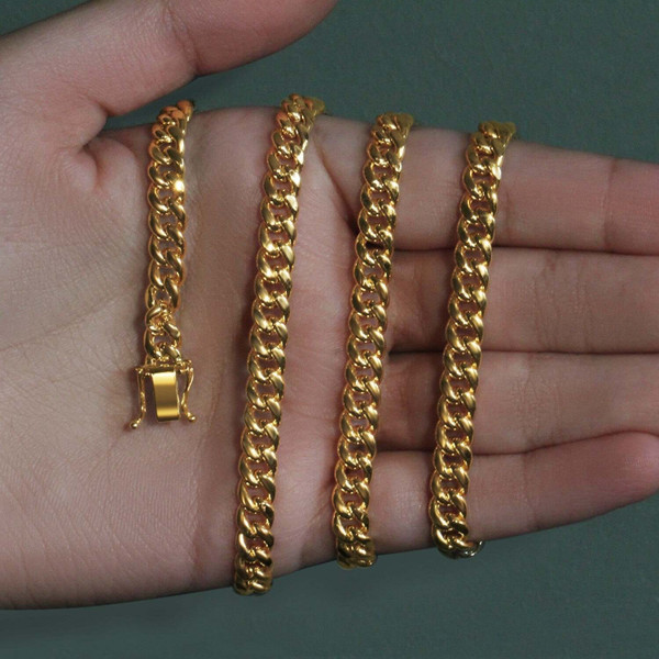Size: 20 - 14k Yellow Gold Semi Solid Miami Cuban Chain (6.10 mm) P150-92184-20