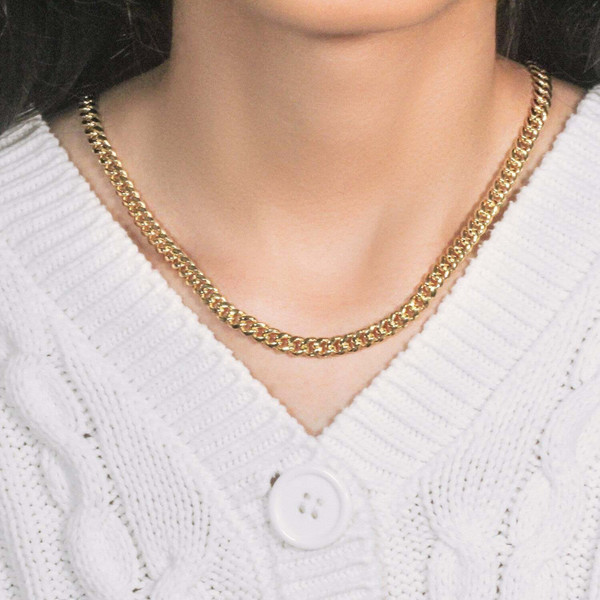Size: 20 - 14k Yellow Gold Semi Solid Miami Cuban Chain (6.10 mm) P150-92184-20