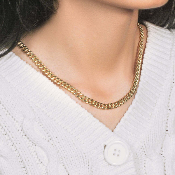 Size: 20 - 14k Yellow Gold Semi Solid Miami Cuban Chain (6.10 mm) P150-92184-20