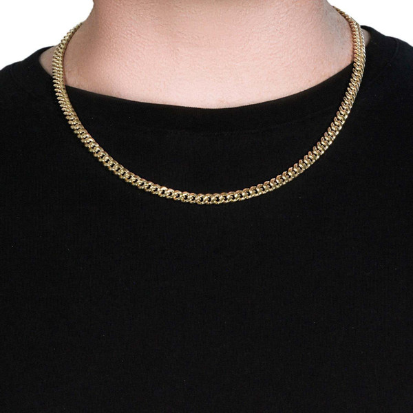 Size: 20 - 14k Yellow Gold Semi Solid Miami Cuban Chain (6.10 mm) P150-92184-20