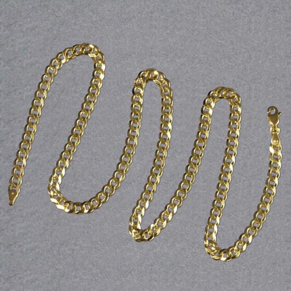Size: 20'' - 14k Yellow Gold Solid Curb Chain (4.70 mm) P150-47636-20