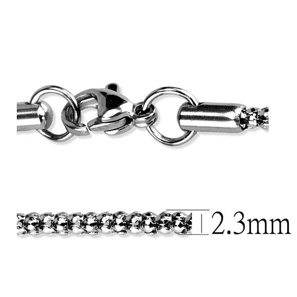 TK2424 - High polished (no plating) Stainless Steel Chain with No Stone A874-TK2424