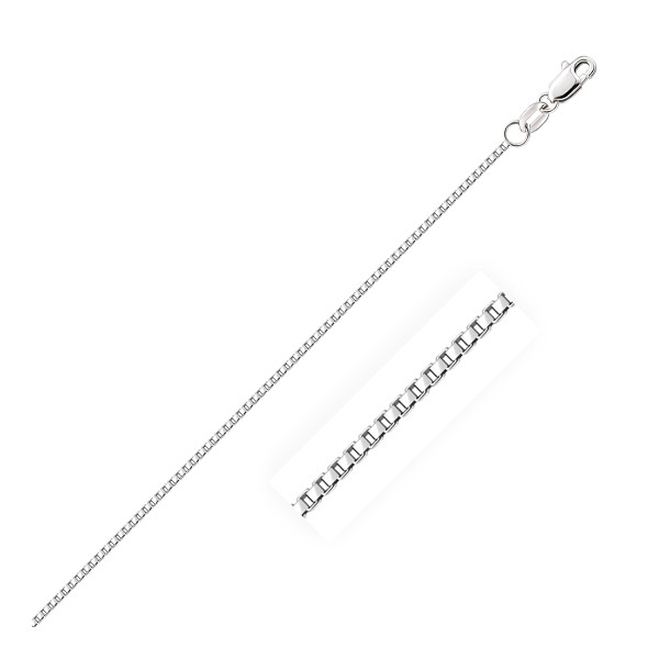 Size: 18'' - 14k White Gold Octagonal Box Chain (1.00 mm) P150-98671-18