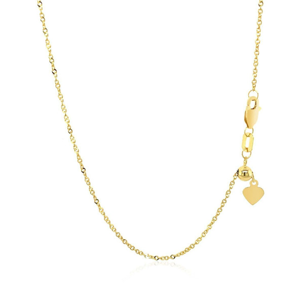 Size: 22'' - 14k Yellow Gold Singapore Style Adjustable Chain (1.40 mm) P150-59366-22