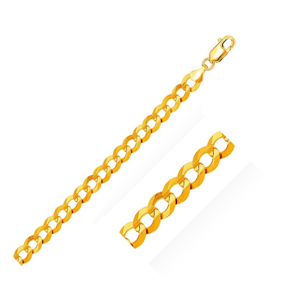 Size: 24'' - 14k Yellow Gold Solid Curb Chain (7.00 mm) P150-76189-24
