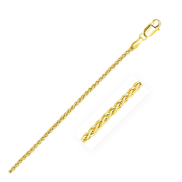 Size: 20'' - 14k Yellow Gold Round Wheat Chain (2.10 mm) P150-75351-20