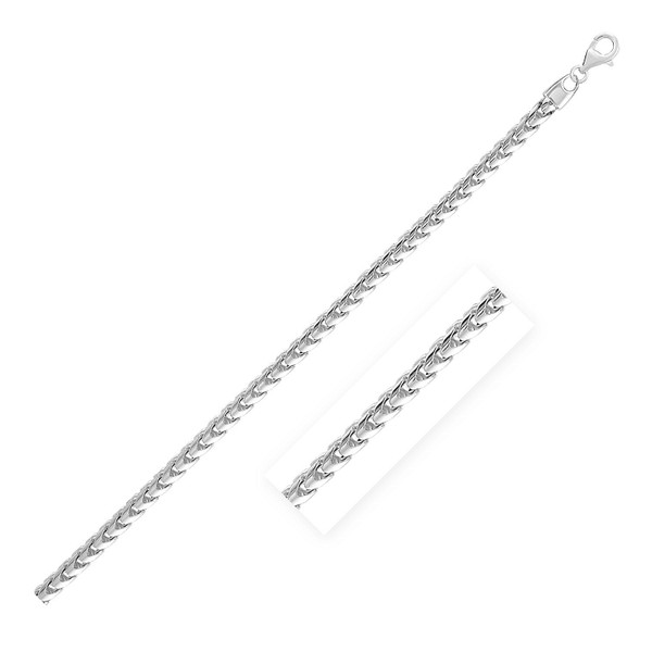 Size: 22'' - Sterling Silver Rhodium Plated Round Franco Chain (4.60 mm) P150-67523-22
