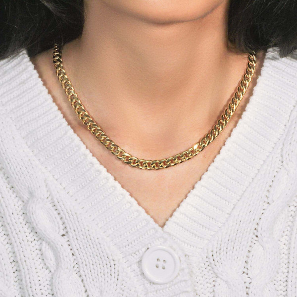 Size: 22'' - 14k Yellow Gold Miami Cuban Semi Solid Chain (7.00 mm) P150-44096-22