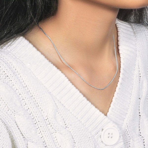 Size: 16'' - 14k White Gold Round Wheat Chain (1.20 mm) P150-86946-16